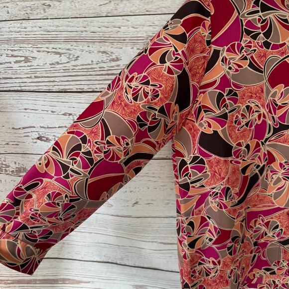 C.L.O.T.H.E.S. New Women's Multicolor 100%Silk Button Down Top Size Medium - Picture 4 of 13